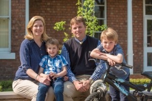 Mike and Jo Haswell with their children, Kieran and Connor.