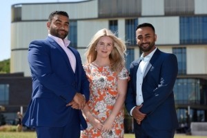 Sham Uddin (L) with his wife Laura (M), owners of the new restaurant Four Corners World Buffet and brother Amin Uddin (R) who will be managing the restaurant on Southwater.
