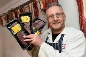 Senior butcher Lee Evans with alternative meats