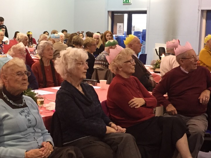 Seniors enjoy Christmas party put on by college students in Wem