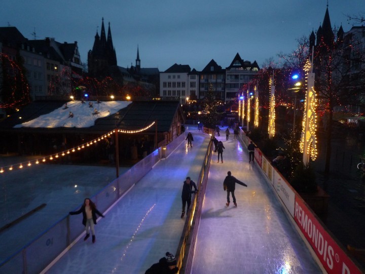 Thomas Adams School students ice skating in Cologne