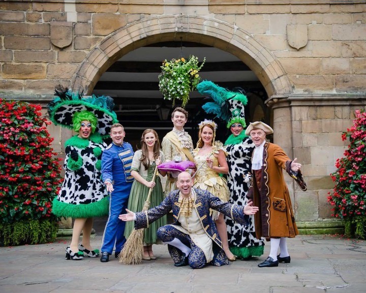 The cast of Theatre Severn's pantomime Cinderella hanging out in Shrewsbury